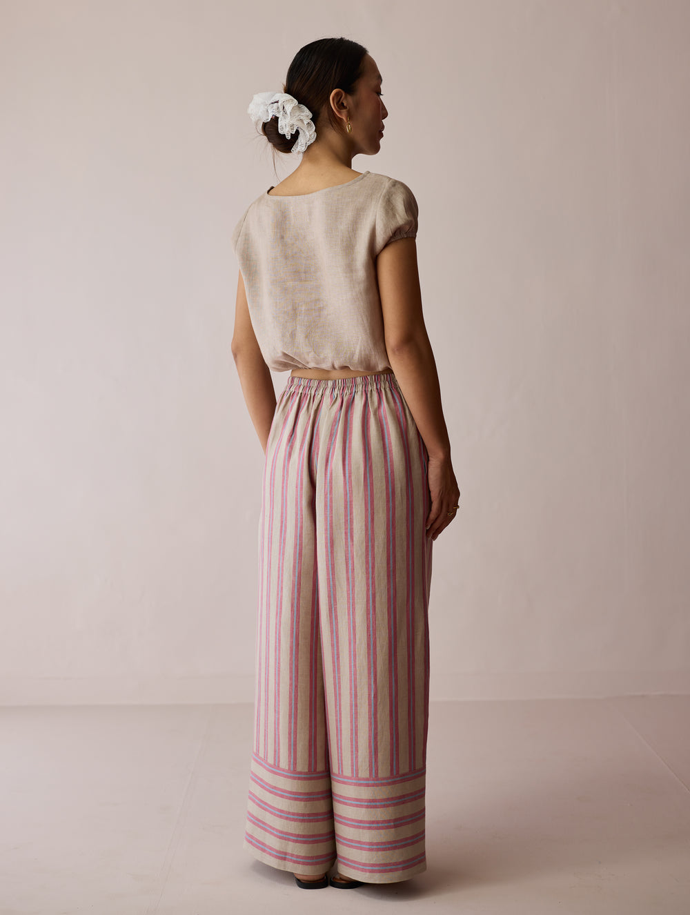 Rimi Linen Crop Top - Natural