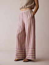 Ello Block-Printed Linen Co-ord Set - Natural