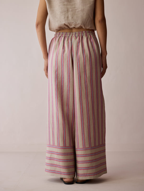 Erra Block-Printed Linen Co-ord Set - Natural