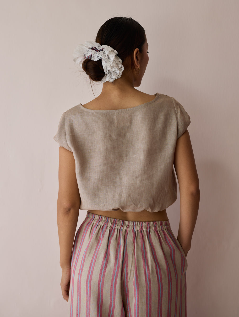 Rimi Linen Crop Top - Natural
