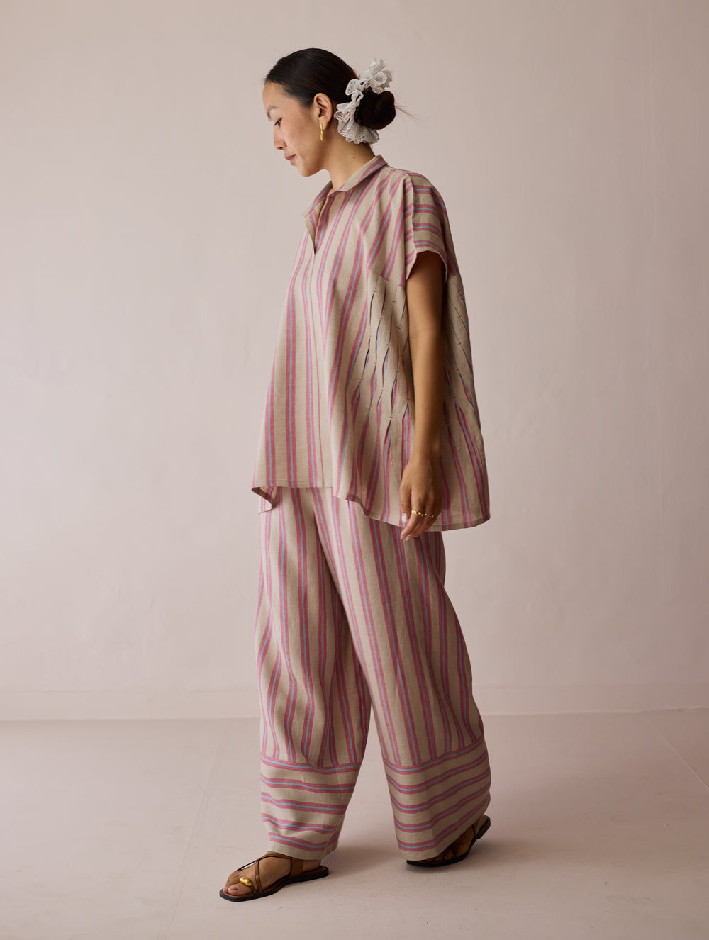 Venn Pleated Linen Co-ord Set - Natural