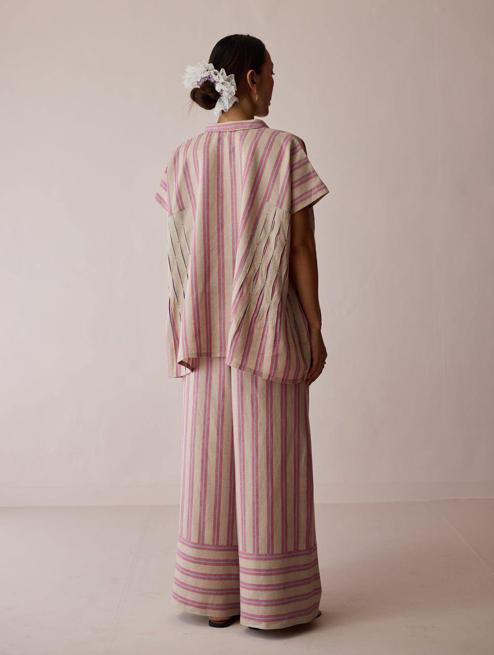 Venn Pleated Linen Co-ord Set - Natural