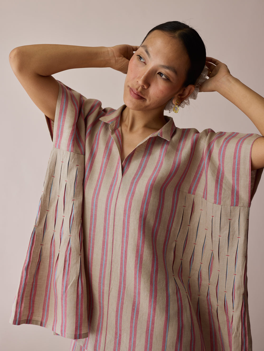 Venn Pleated Linen Co-ord Set - Natural