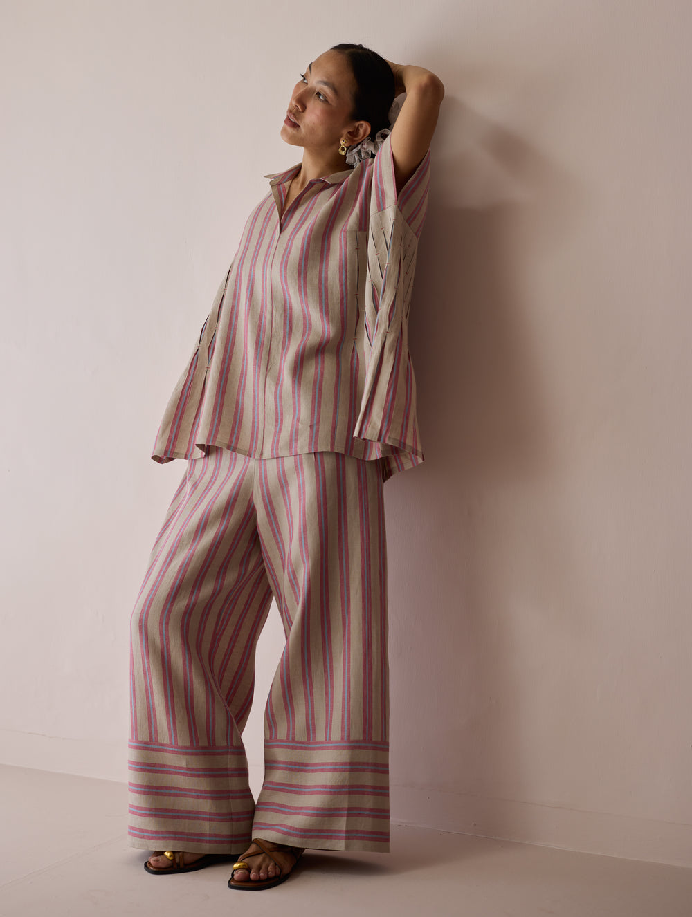 Venn Pleated Linen Co-ord Set - Natural