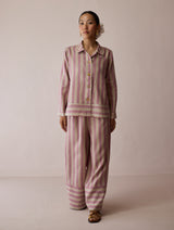 Erra Block-Printed Linen Co-ord Set - Natural