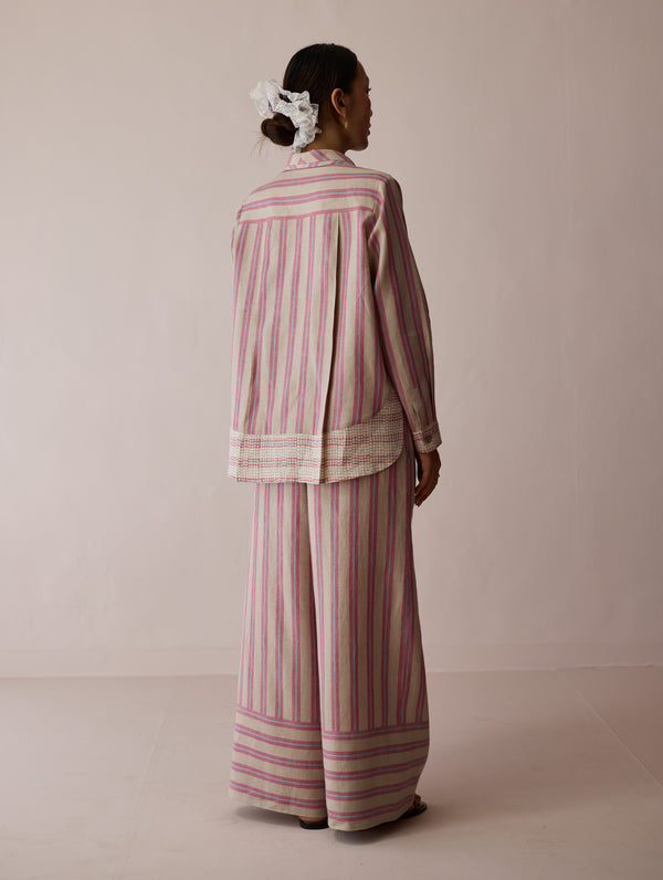 Erra Block-Printed Linen Co-ord Set - Natural