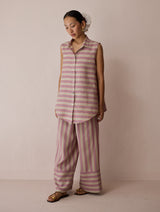 Ello Block-Printed Linen Co-ord Set - Natural