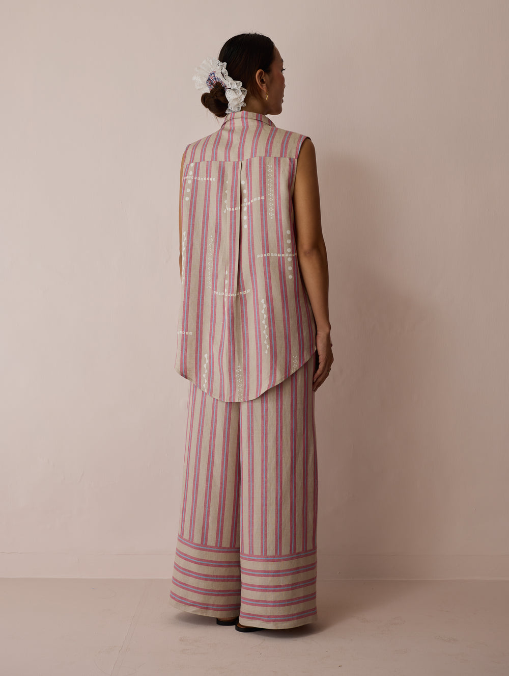Ello Block-Printed Linen Co-ord Set - Natural