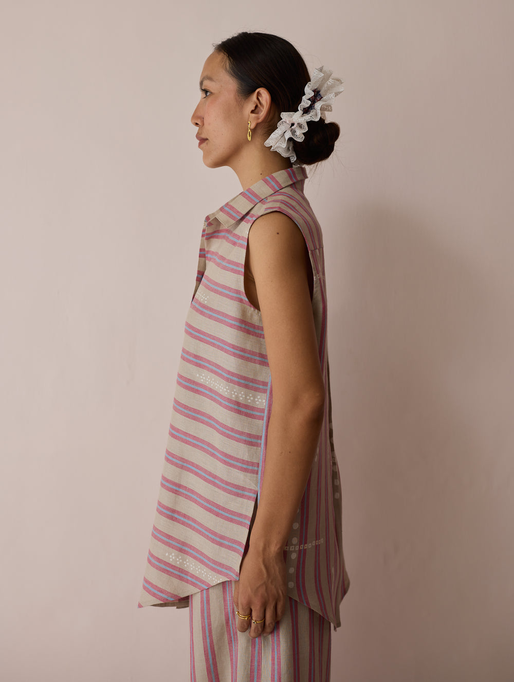 Ello Block-Printed Linen Co-ord Set - Natural