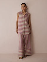 Ello Block-Printed Linen Co-ord Set - Natural