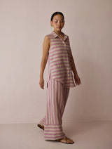 Ello Block-Printed Linen Co-ord Set - Natural