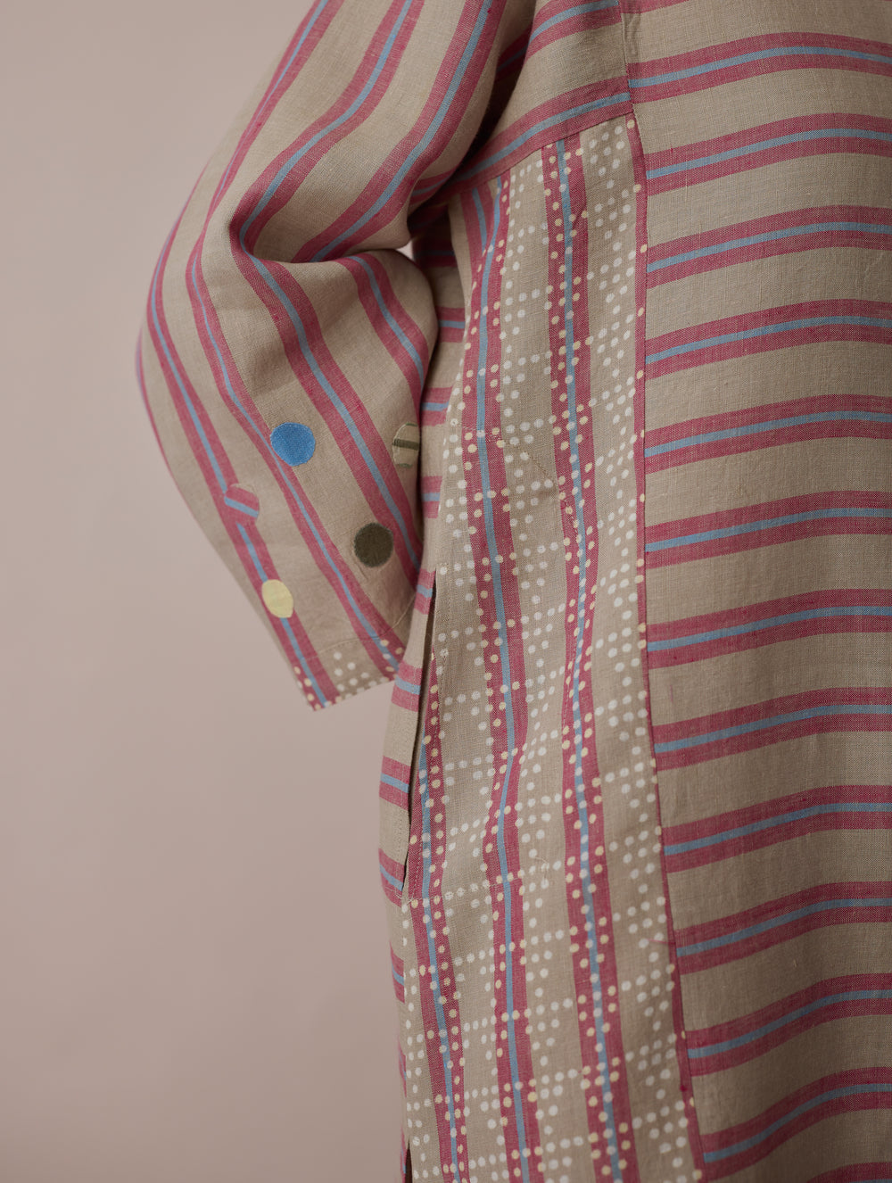 Parvee Block-Printed Linen Kurta Set - Natural