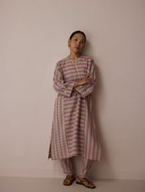Parvee Block-Printed Linen Kurta Set - Natural