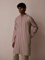 Haka Patchwork Linen Kurta - Natural