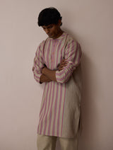 Haka Patchwork Linen Kurta - Natural