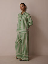 Erra Block-Printed Linen Co-ord Set - Fern