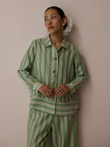 Erra Block-Printed Linen Co-ord Set - Fern