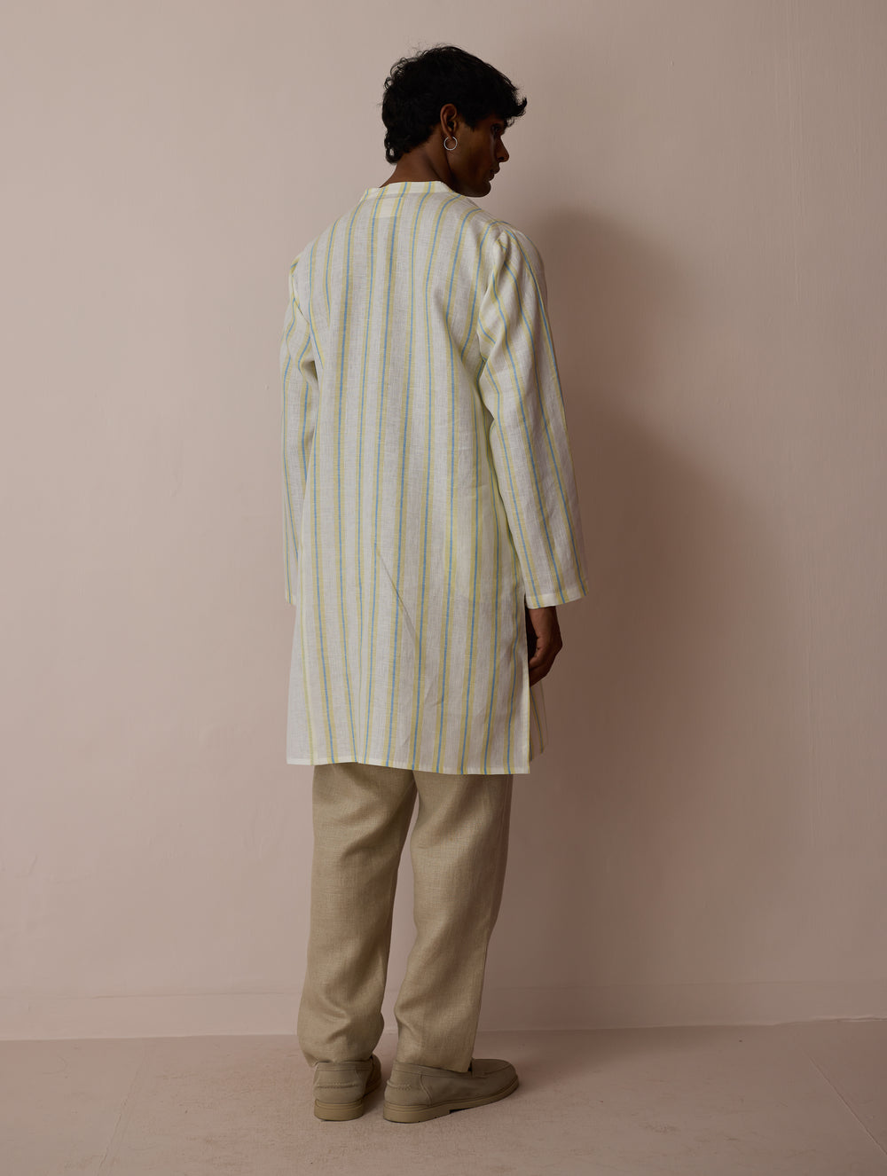 Haka Patchwork Linen Kurta - Ivory