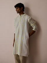 Haka Patchwork Linen Kurta - Ivory