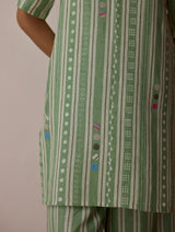 Selle Linen Applique Kurta Set - Fern