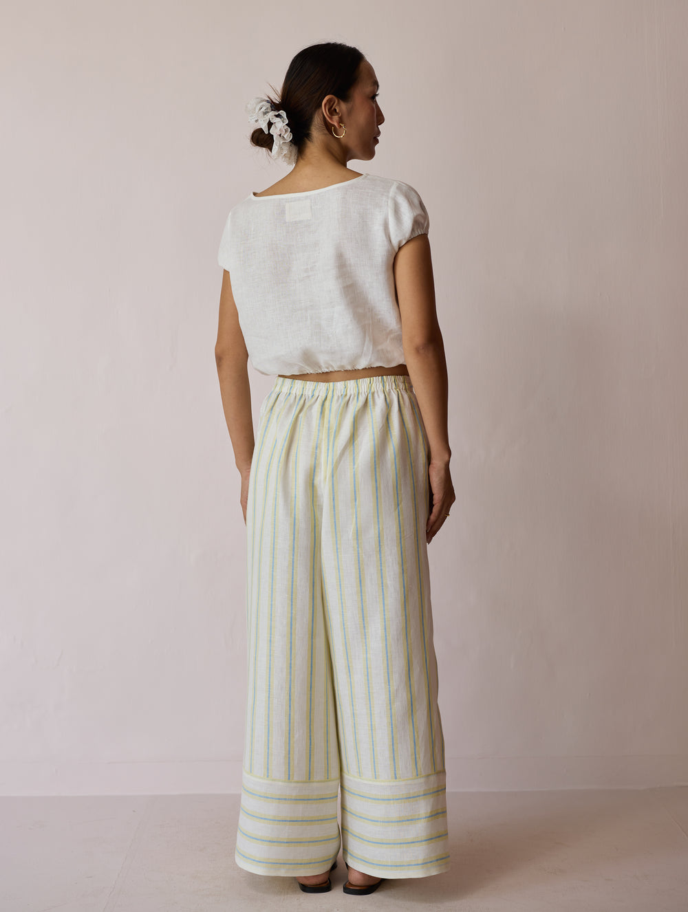 Rimi Linen Crop Top - Ivory