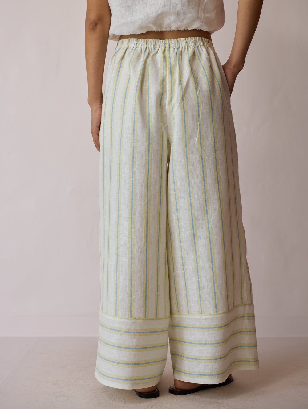 Ello Block-Printed Linen Co-ord Set - Ivory