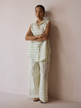 Ello Block-Printed Linen Co-ord Set - Ivory