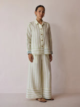 Erra Block-Printed Linen Co-ord Set - Ivory