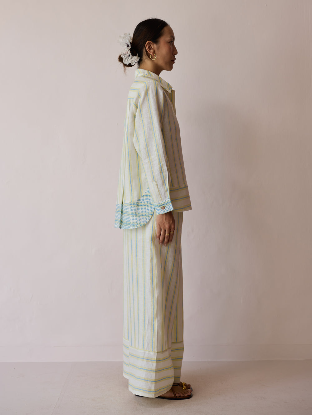 Erra Block-Printed Linen Co-ord Set - Ivory