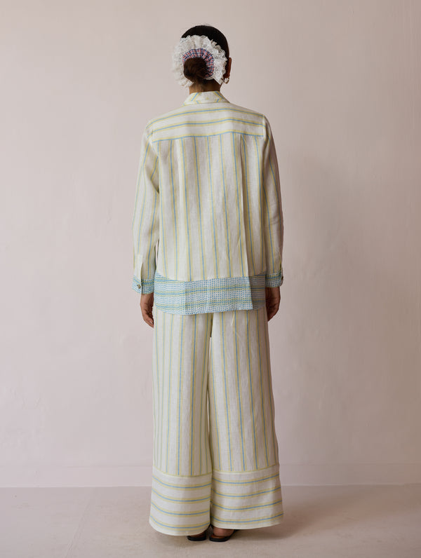 Erra Block-Printed Linen Co-ord Set - Ivory