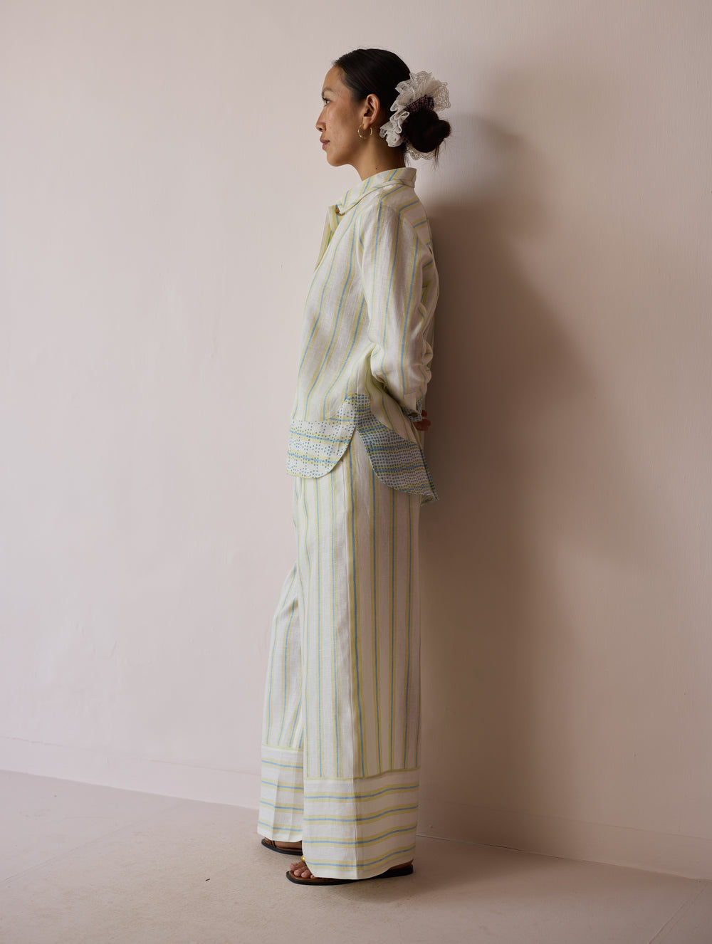 Erra Block-Printed Linen Co-ord Set - Ivory