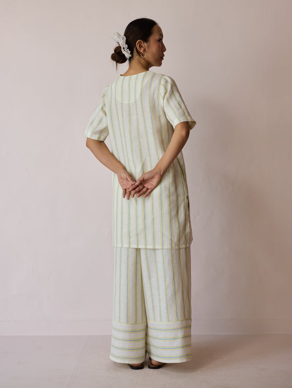 Selle Linen Applique Kurta Set - Ivory