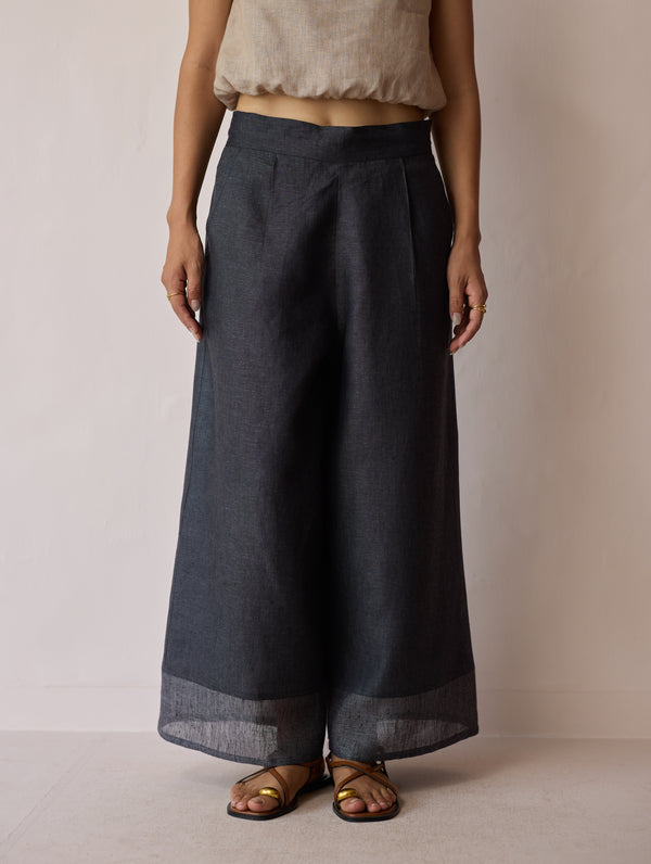 Kora Cowl-Neck Co-ord Set - Charcoal