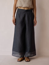 Lagom Wide Leg linen Pants - Charcoal