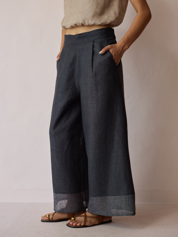 Kora Cowl-Neck Co-ord Set - Charcoal