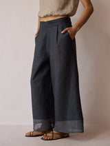 Lagom Wide Leg linen Pants - Charcoal
