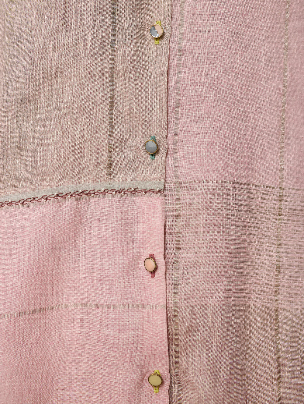 Rin Metallic Linen Co-ord - Pink