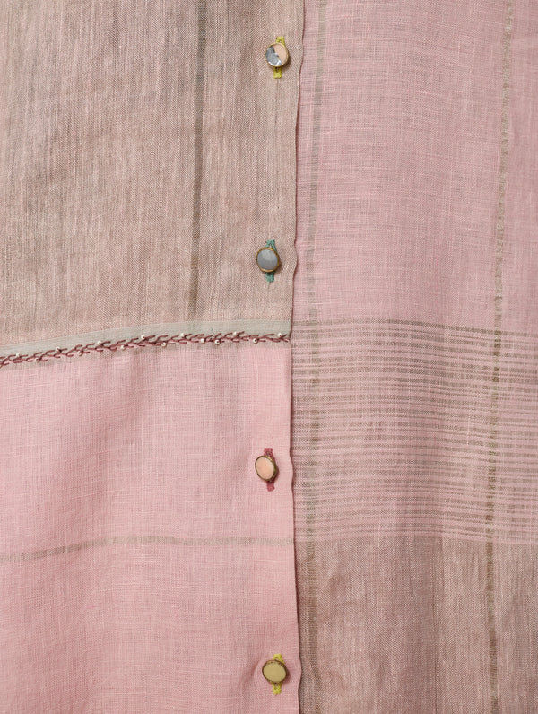 Rin Metallic Linen Co-ord - Pink