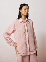 Hanat Hand-Embroidered Bird Co-ord - Pink