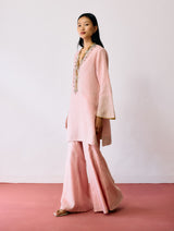 Reva Silk Chanderi Sharara Pants - Pink