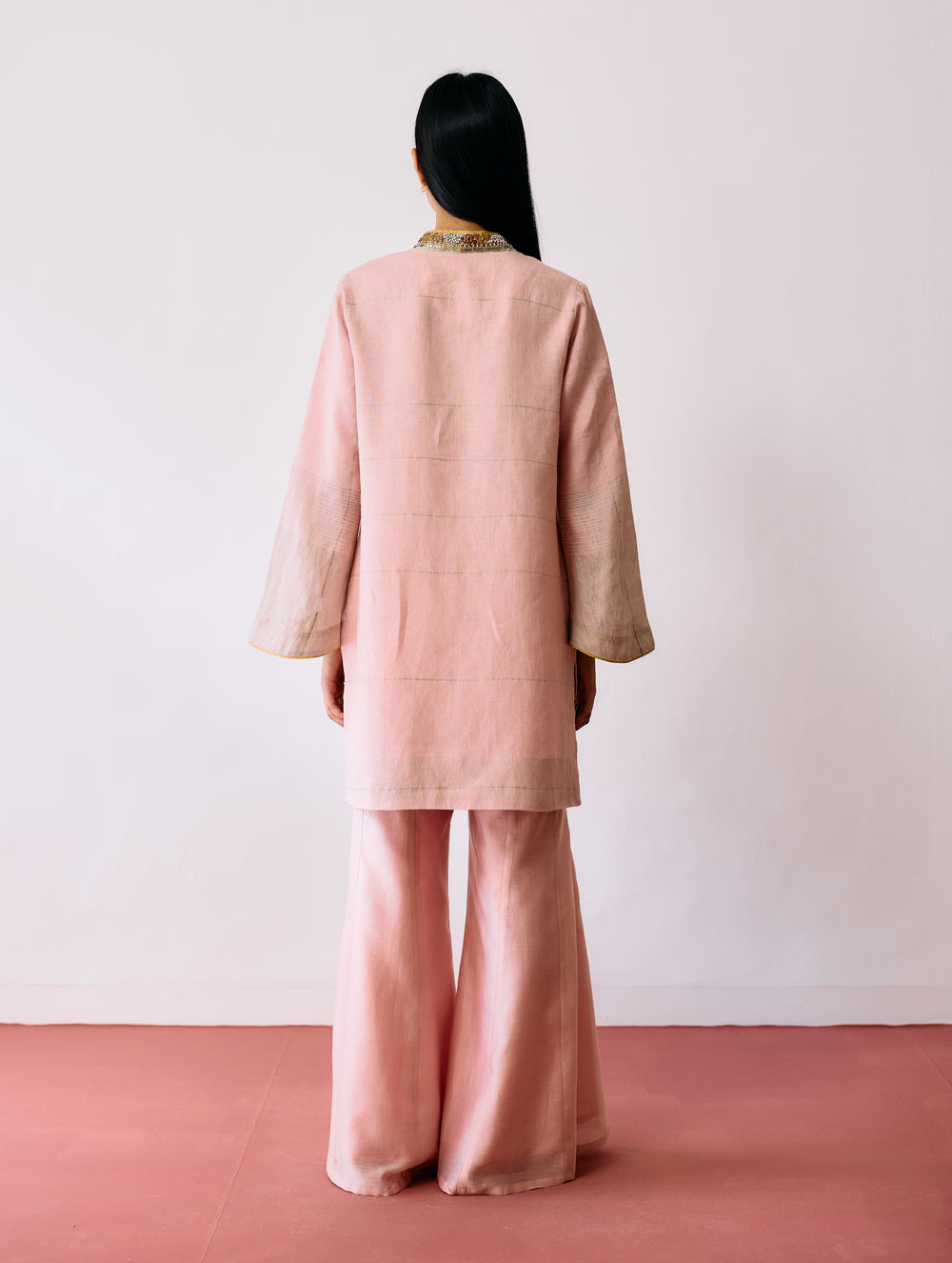 Reva Silk Chanderi Sharara Pants - Pink