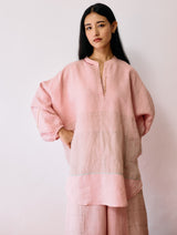Raza Metallic Linen Co-ord - Pink