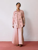 Mansa Floral Hand-Embroidered Co-ord - Pink