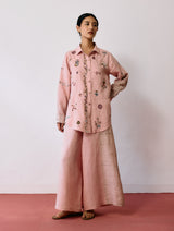 Mansa Floral Hand-Embroidered Co-ord - Pink