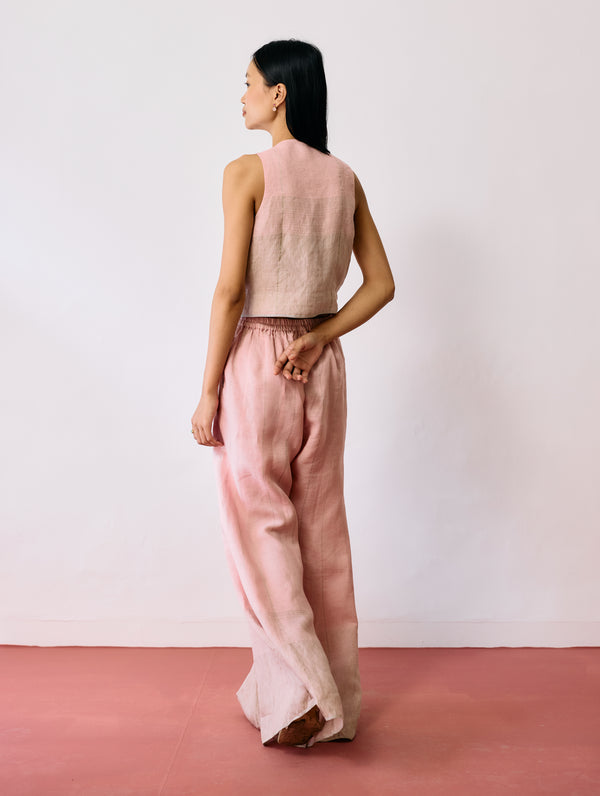 Kaya Hand-Embroidered Vest - Pink