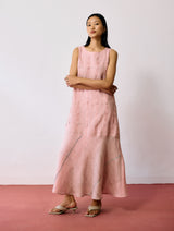 Dana Pintuck & Pleat Sleeveless Dress - Pink