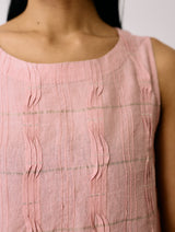 Dana Pintuck & Pleat Sleeveless Dress - Pink