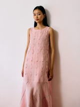 Dana Pintuck & Pleat Sleeveless Dress - Pink