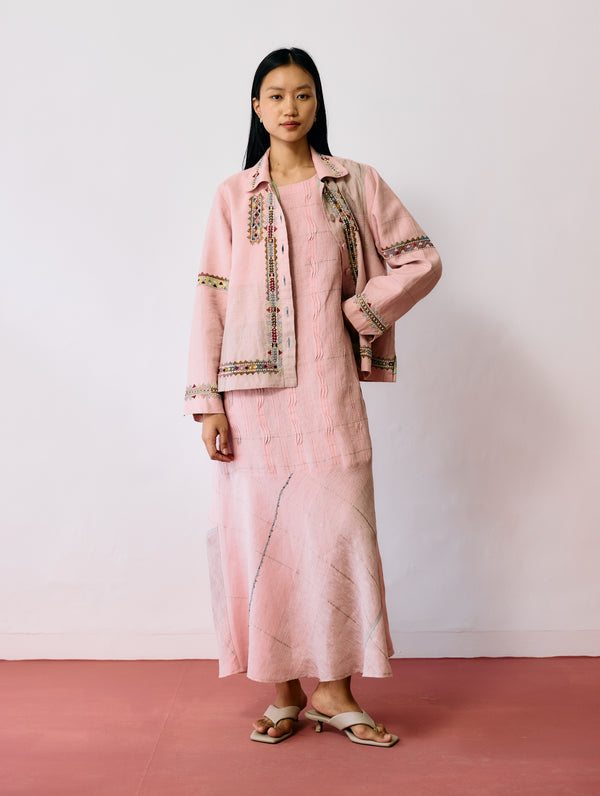 Dana Pintuck & Pleat Sleeveless Co-ord - Pink