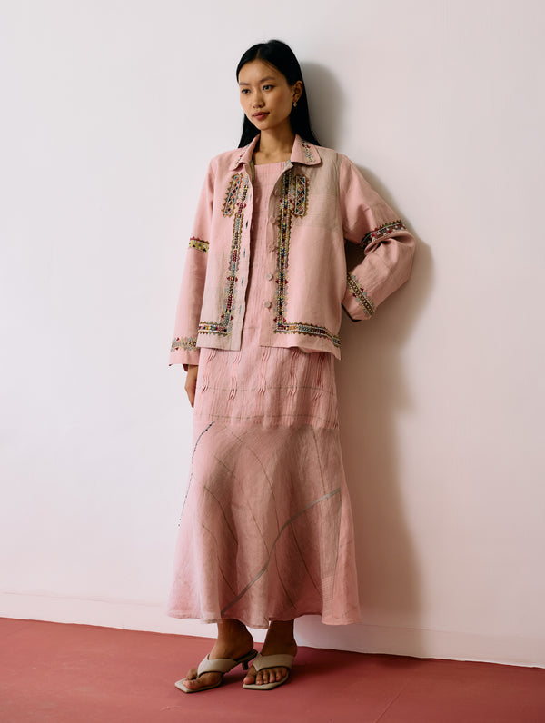 Dana Pintuck & Pleat Sleeveless Co-ord - Pink